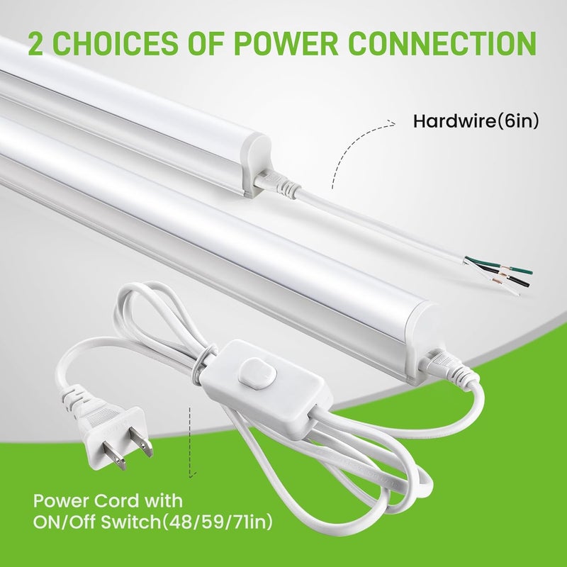 Paklighting Pak 4FT LED Shop Lights, 2300LM 6500K Cool White, 20W Energy Efficient Linkable Ceiling and Under Cabinet Lighting, T5 Integrated Utility Fixture for Garage, Workshop, Basement, FCC Certified, 4 Pack - Image 5